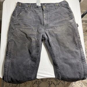 Vintage Carhartt B136 BLK Insulated Arctic Work Pants Double Knee 40x30